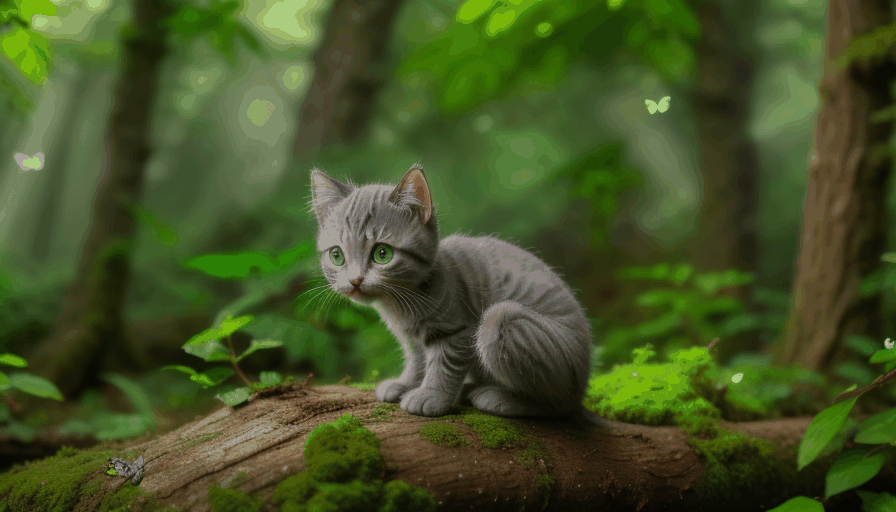 ⁣Enchanted Forest Kitten | AI Generated Downloadable Video